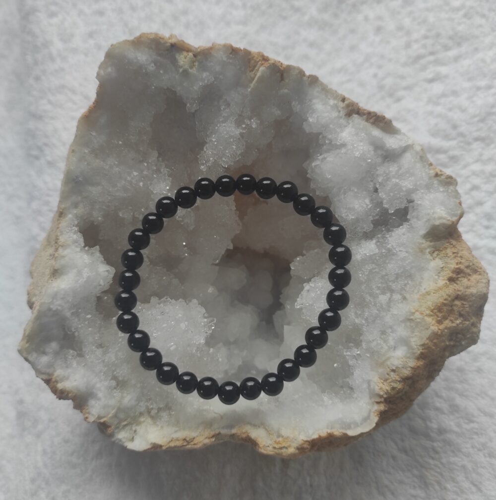 Bracelet Obsidienne Noire perles 6mm